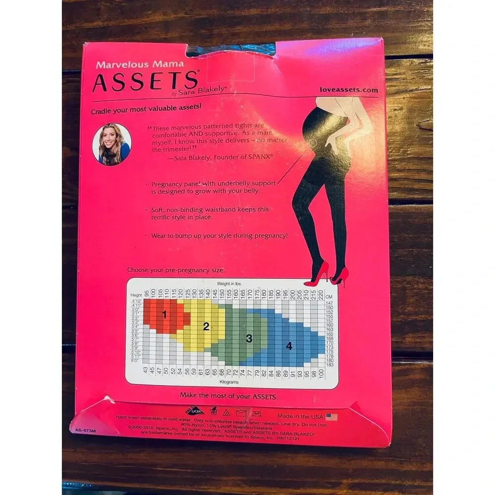 NWT Spanx Assets Black‎ Maturnity Opaque Stripe Pattern Tights